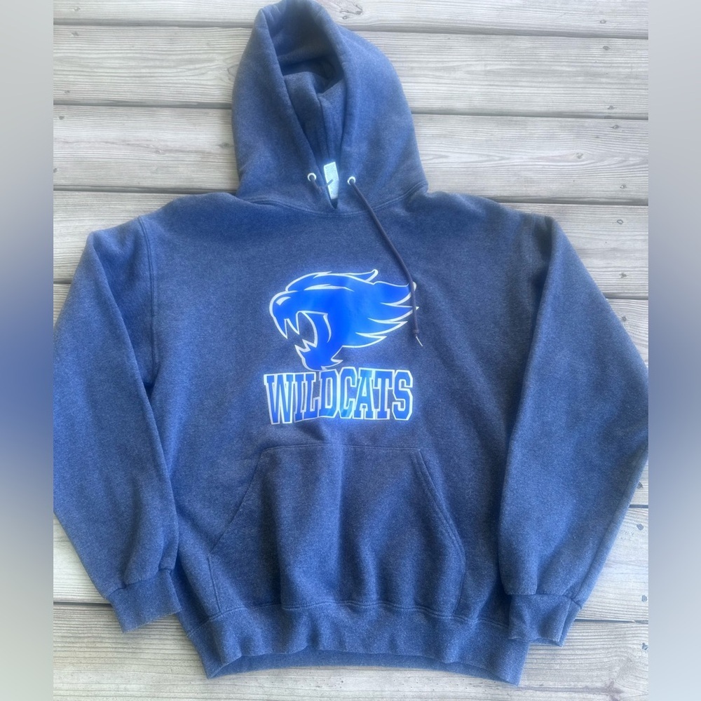 Jerzees Dark Gray Pullover Hoodie with Drawstring Kentucky Wildcats